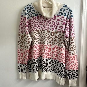 Soft Surroundings multiple color leopard print sweater
